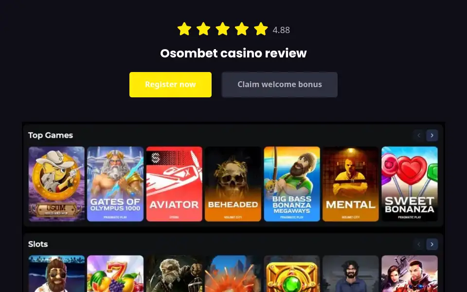 Screenshot of osombet.casino