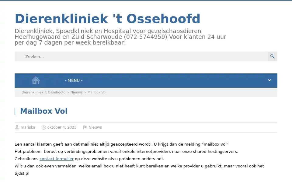 Screenshot of ossehoofd.nl