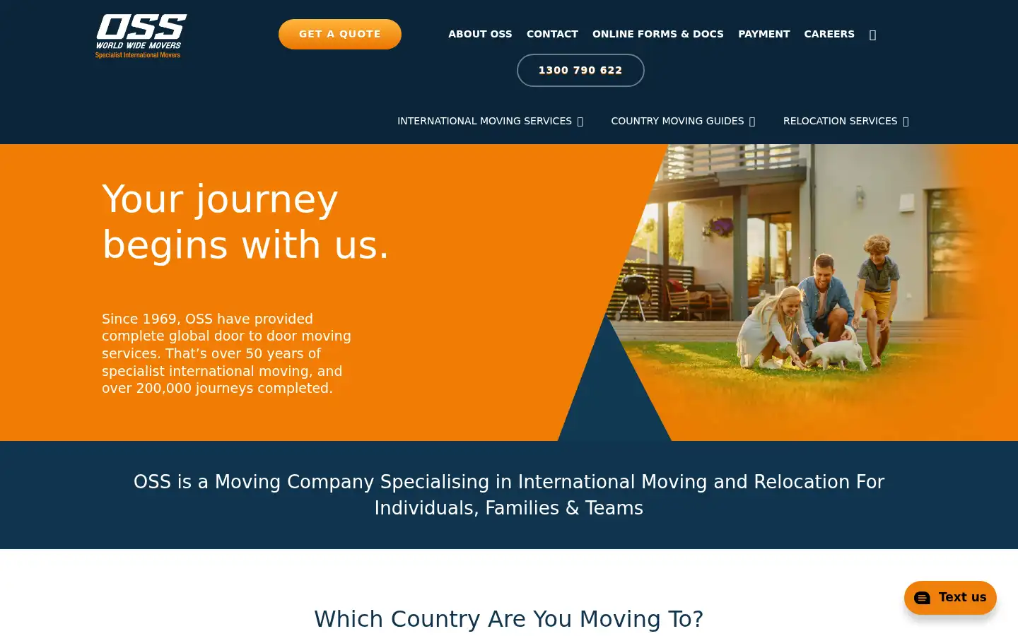 Screenshot of ossworldwidemovers.com