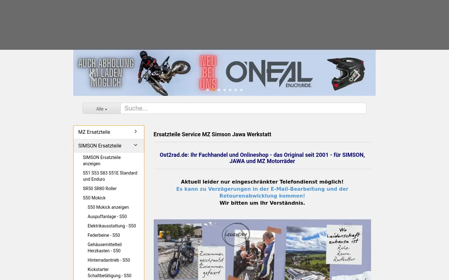 Screenshot of ost2rad.de