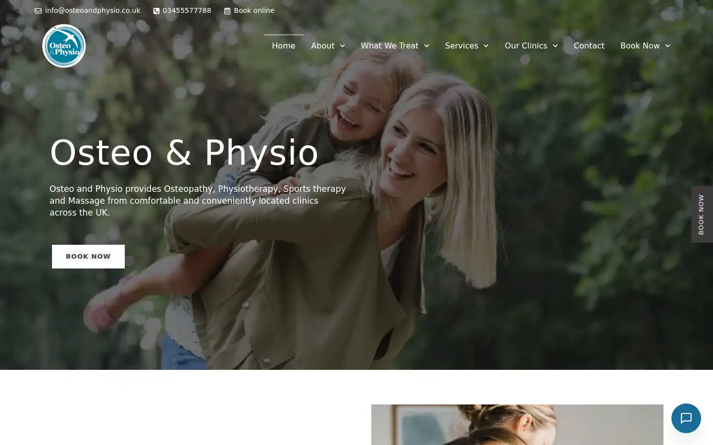 Screenshot of osteoandphysio.co.uk