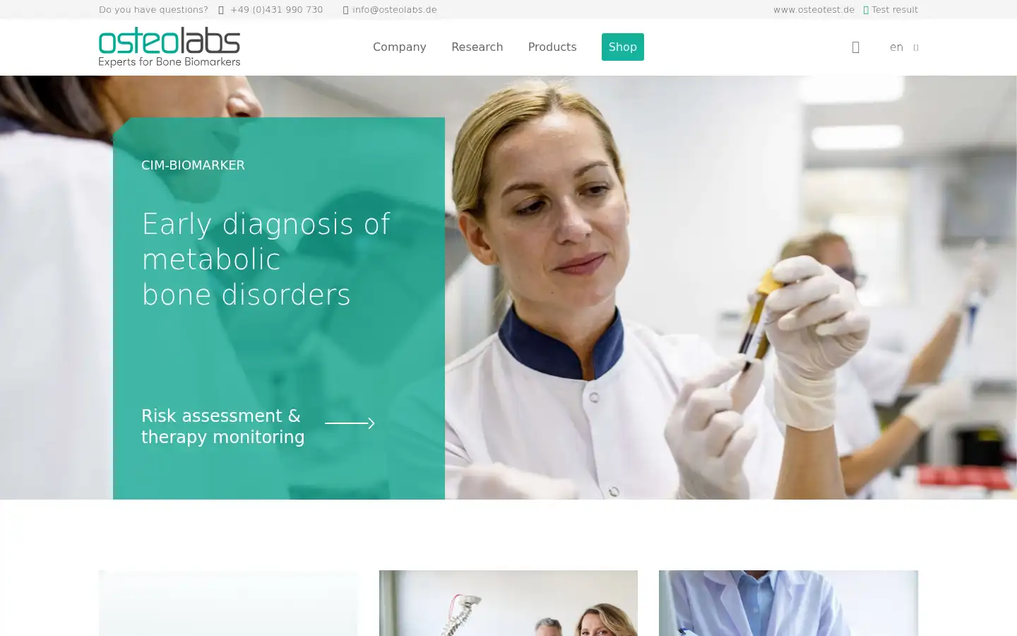 Screenshot of osteolabs.de