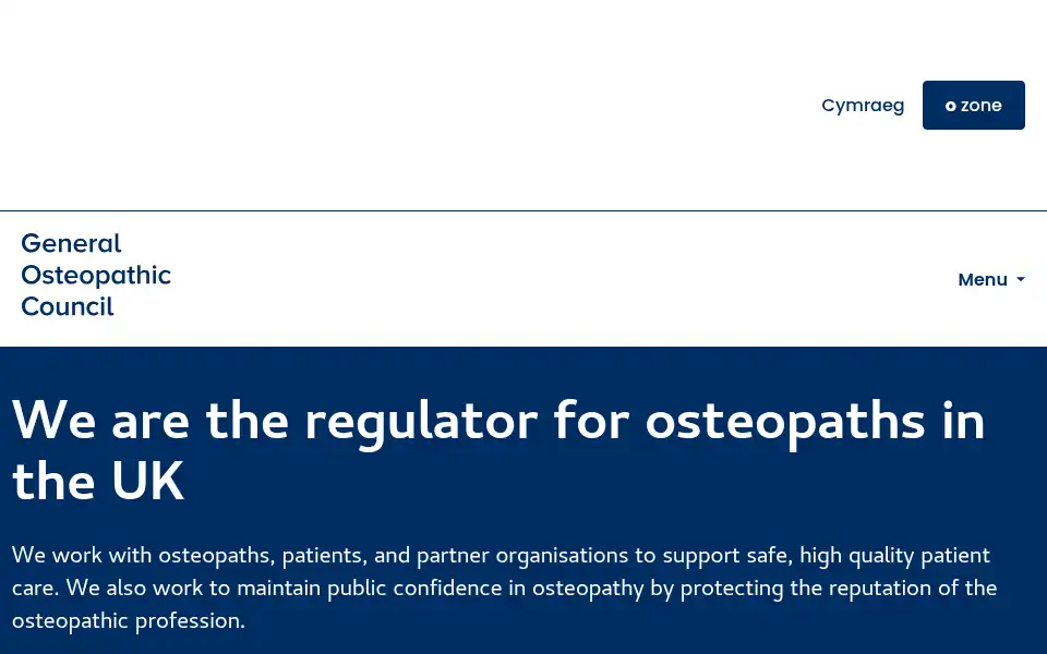 Screenshot of osteopathy.org.uk