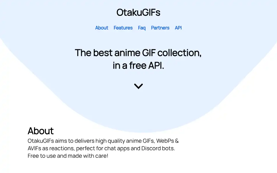 Screenshot of otakugifs.xyz