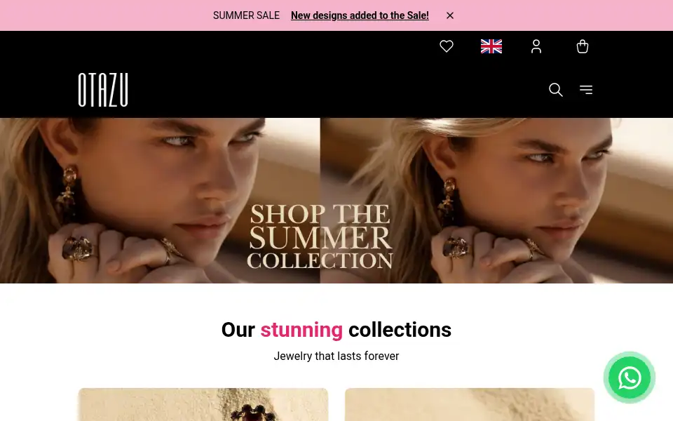 Screenshot of otazujewelry.com