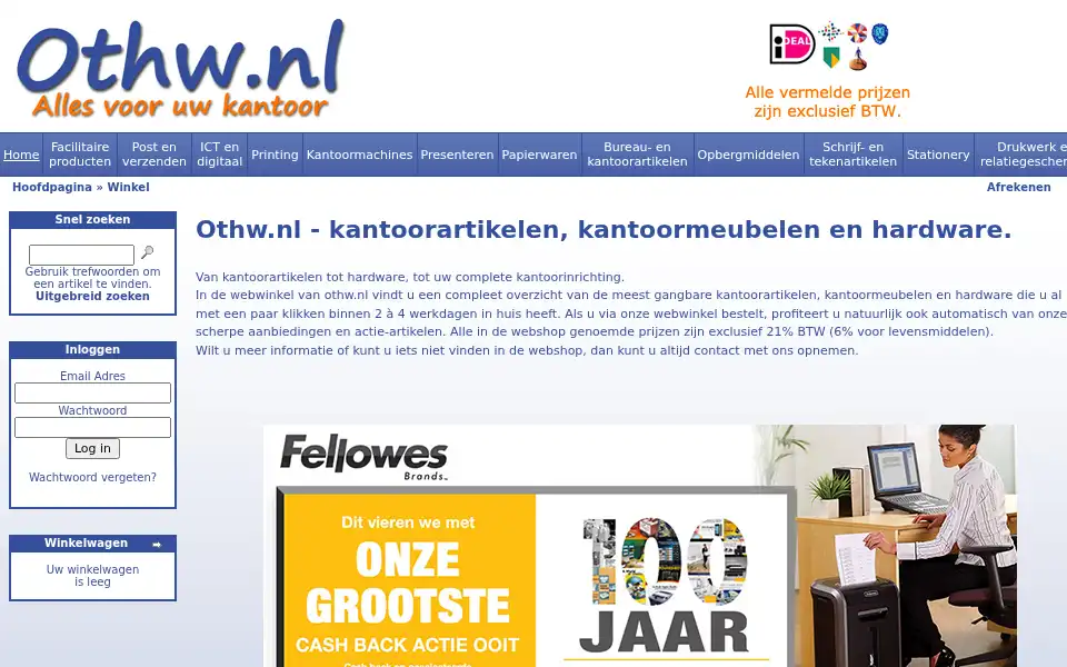 Screenshot of othw.nl