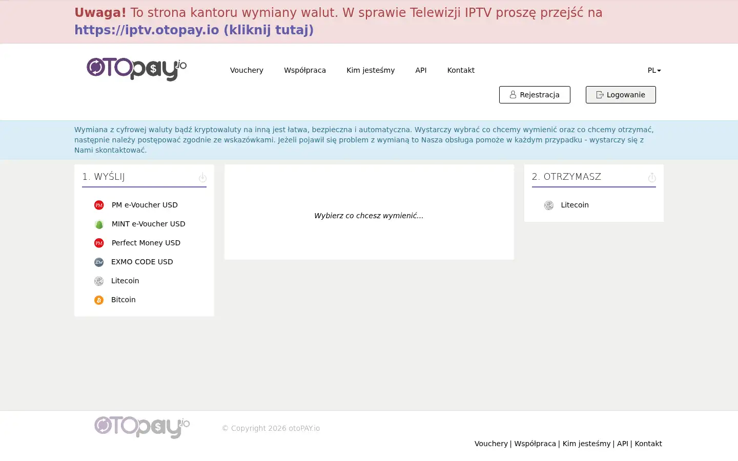 Screenshot of otopay.io