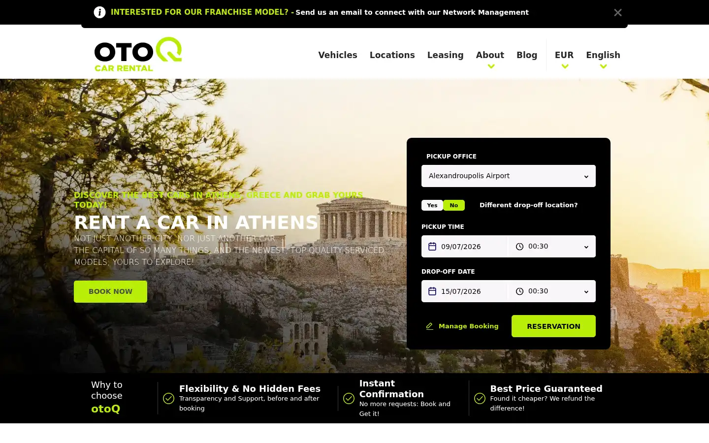 Screenshot of otoq.rent