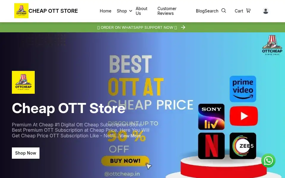 Screenshot of ottcheap.com