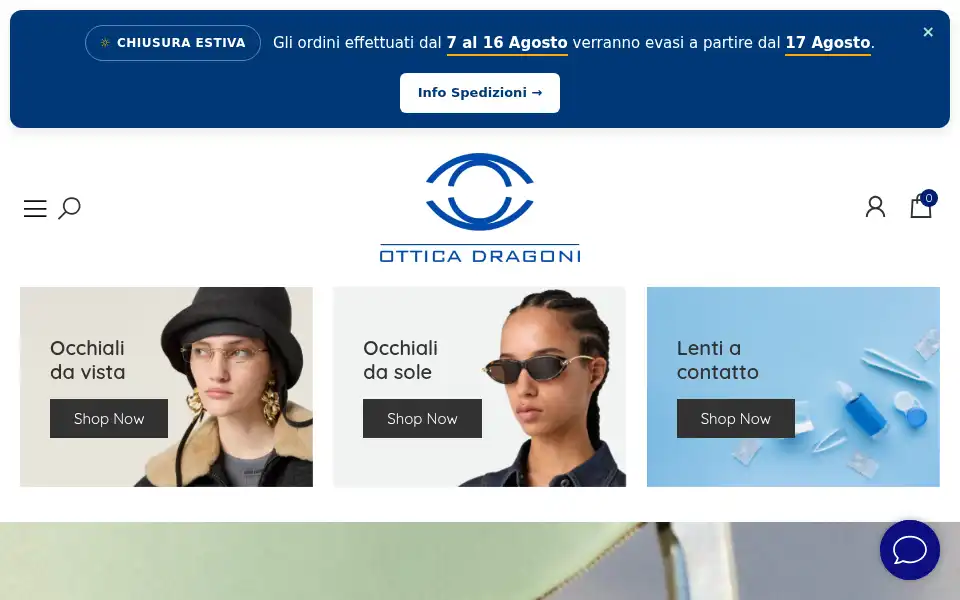 Screenshot of otticadragoni.com