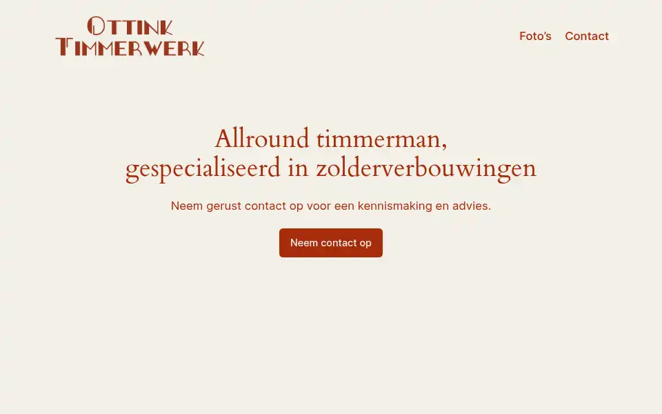Screenshot of ottinktimmerwerk.nl