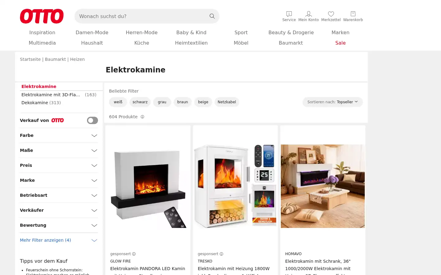 Screenshot of otto-baumarkt.de