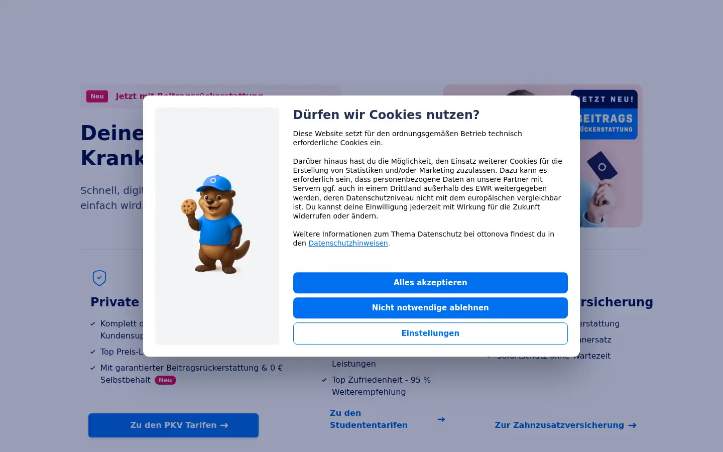 Screenshot of ottonova.de