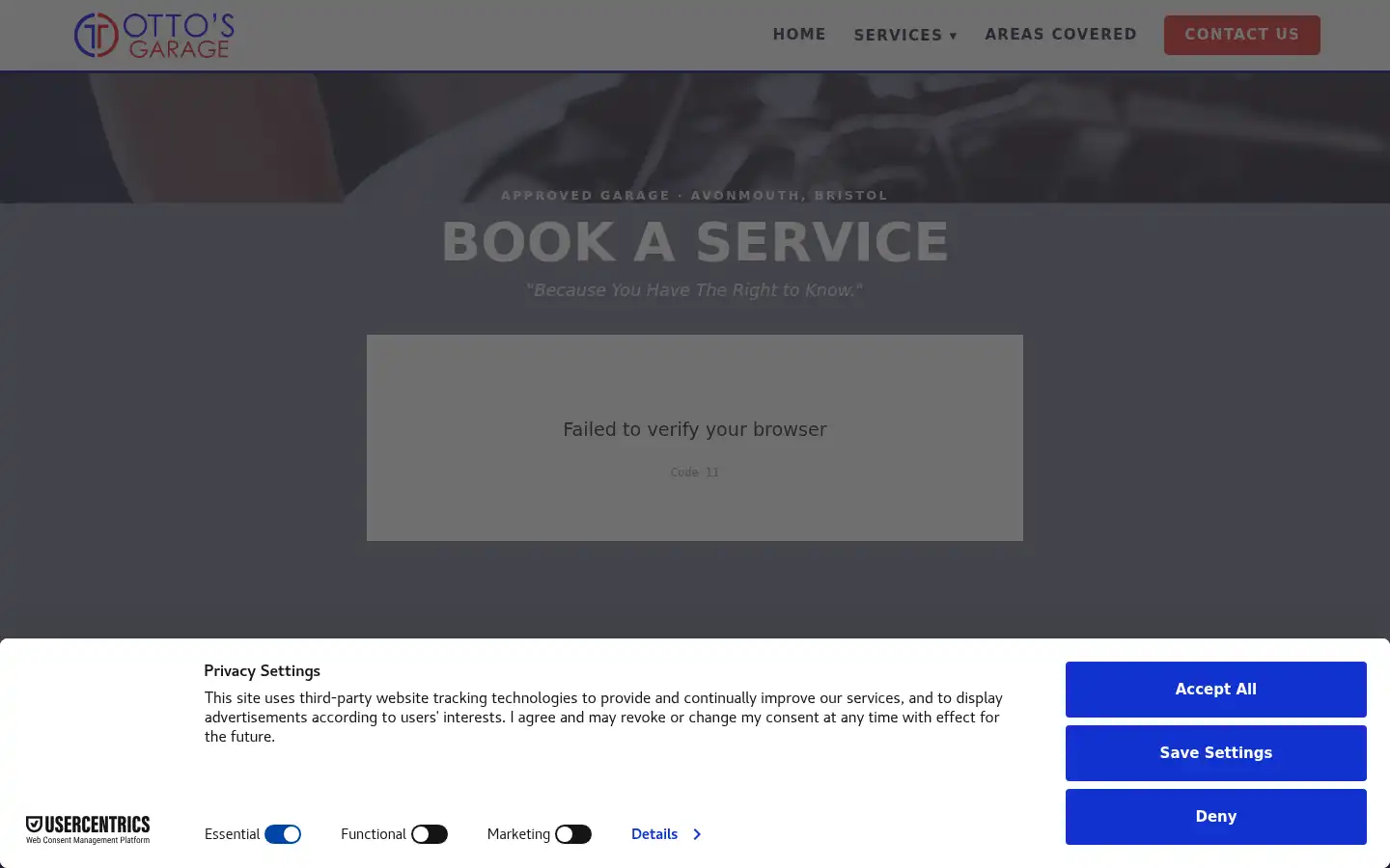 Screenshot of ottosgarage.co.uk