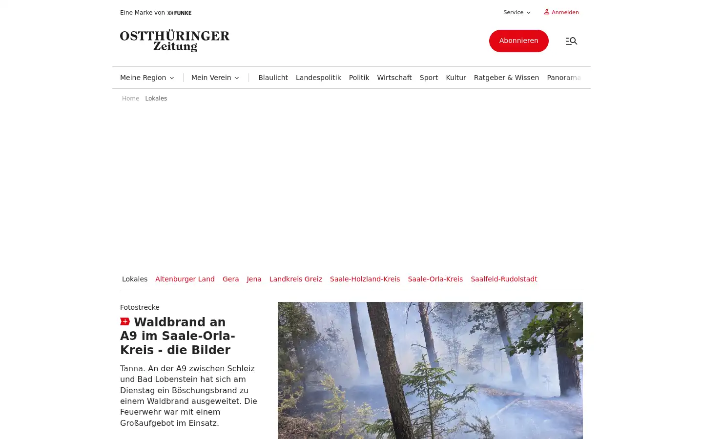 Screenshot of otz.de
