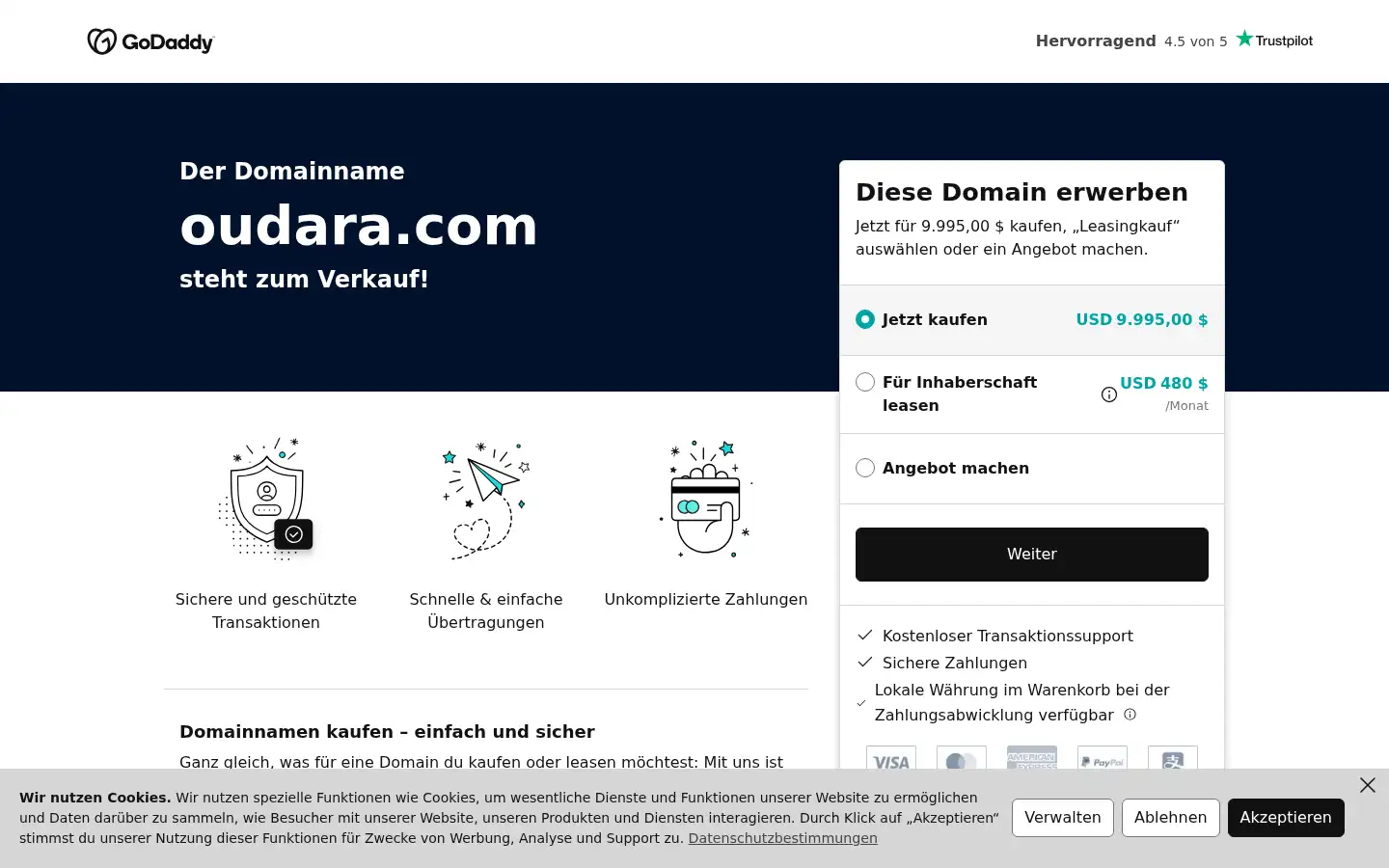 Screenshot of oudara.com