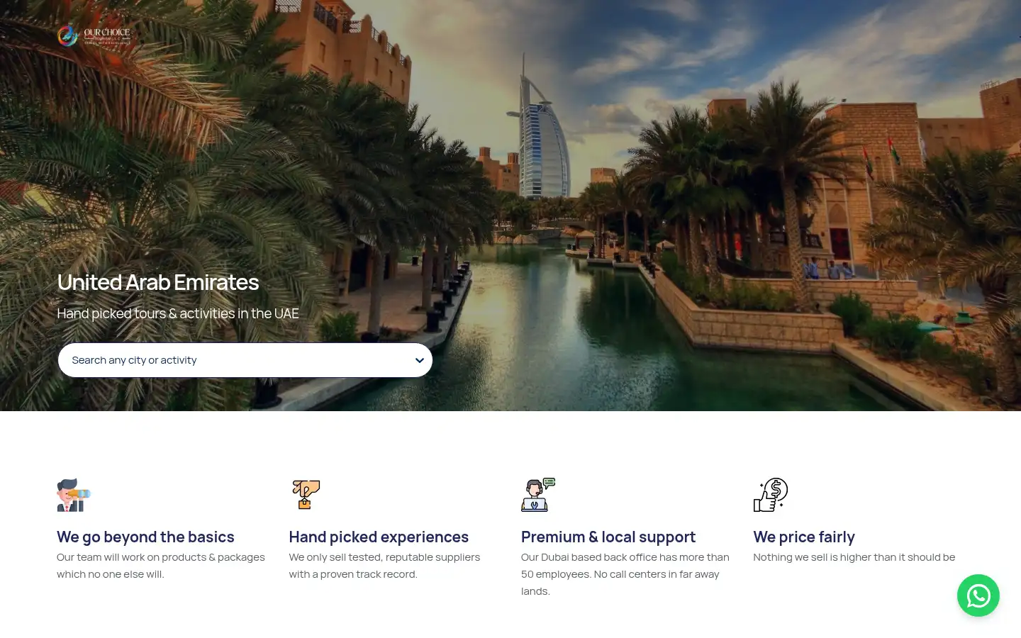 Screenshot of ourchoicetourism.com