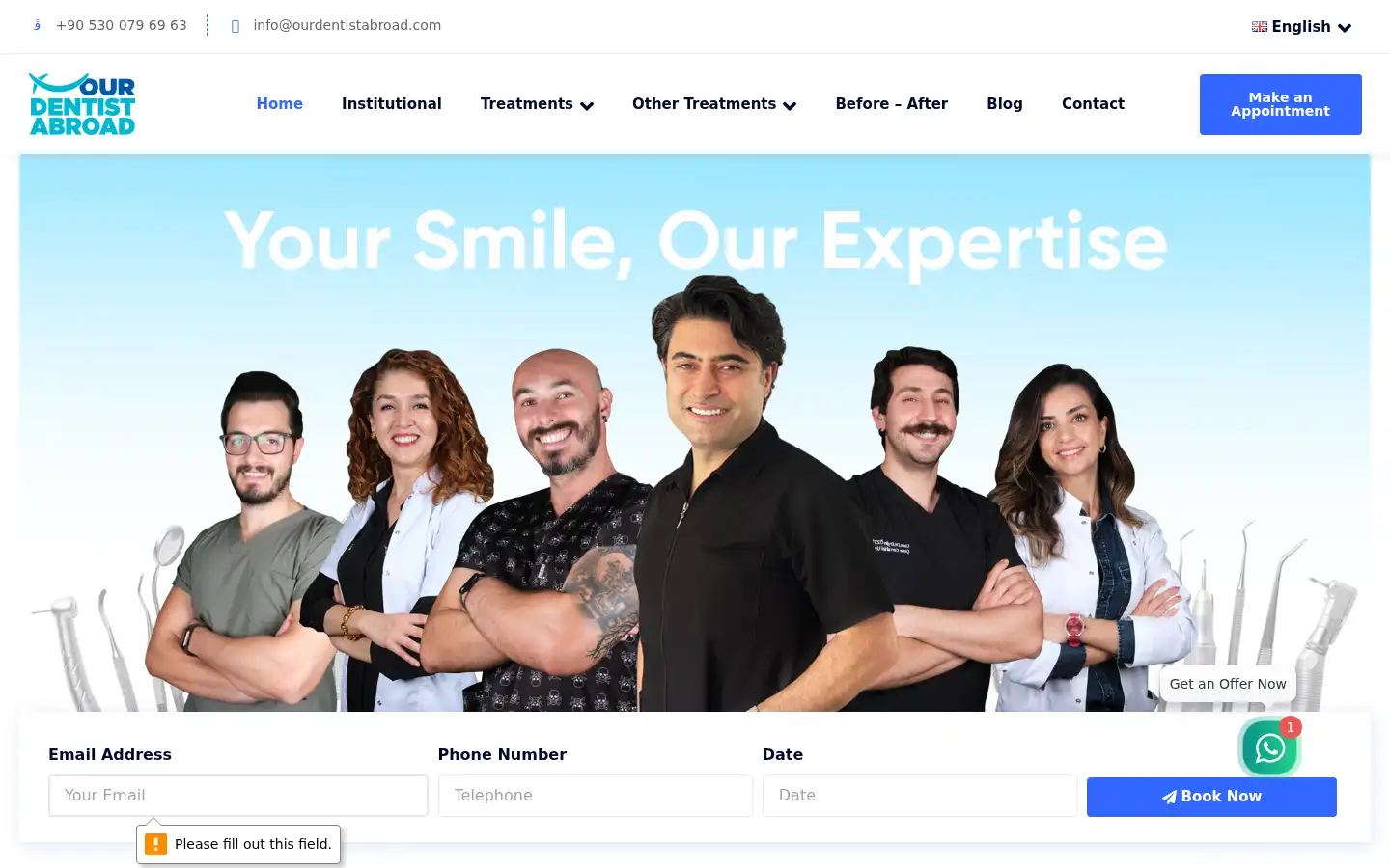 Screenshot of ourdentistabroad.com