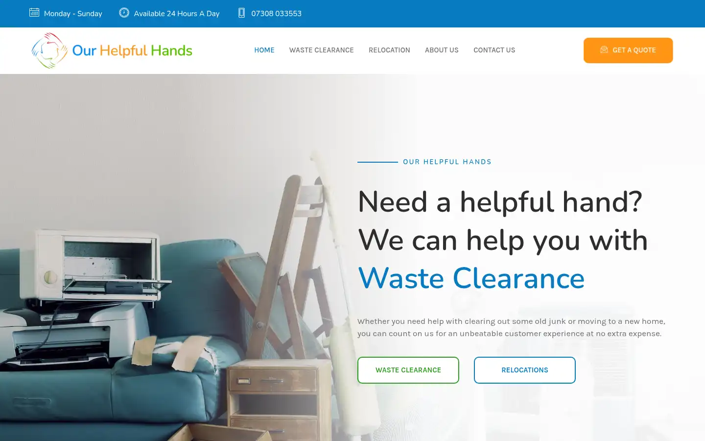 Screenshot of ourhelpfulhands.co.uk
