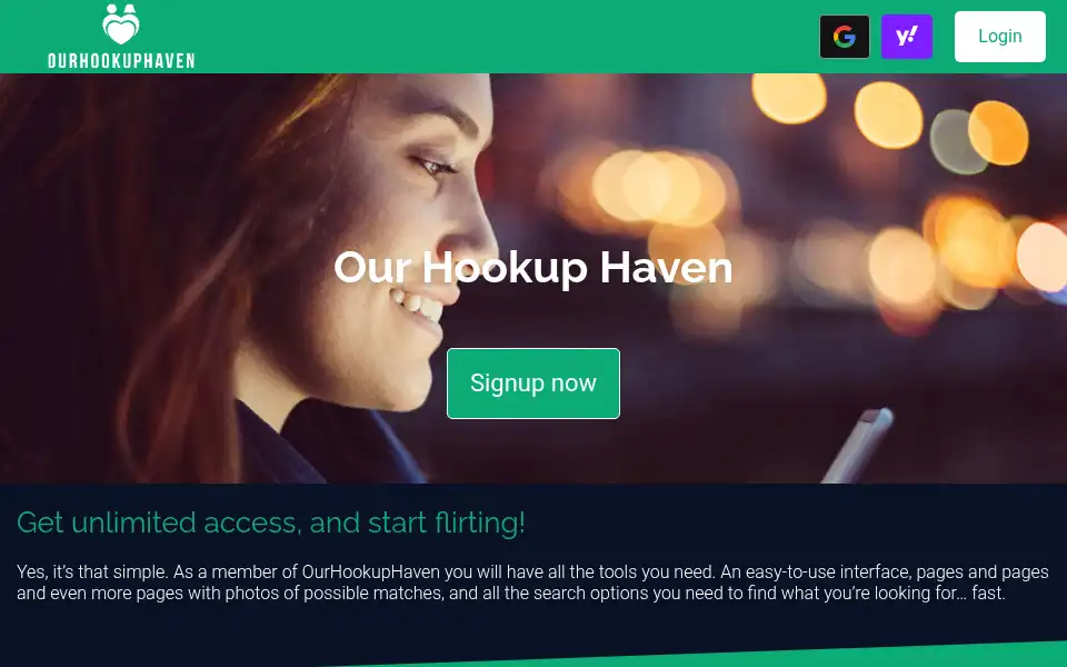 Screenshot of ourhookuphaven.com