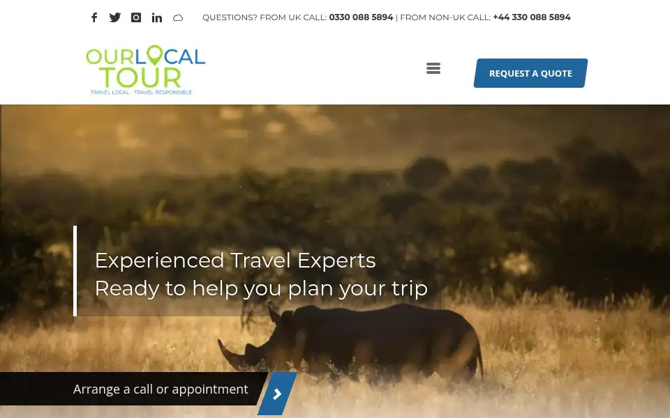 Screenshot of ourlocaltour.com