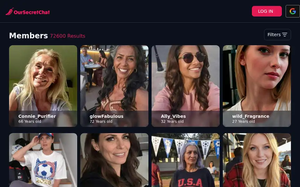 Screenshot of oursecretchat.com