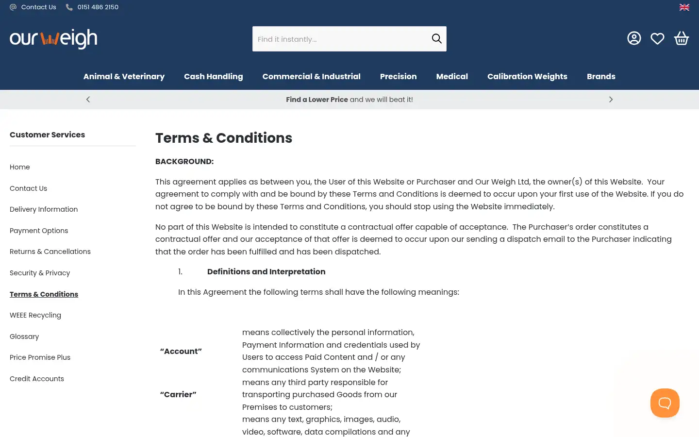 Screenshot of ourweigh.co.uk