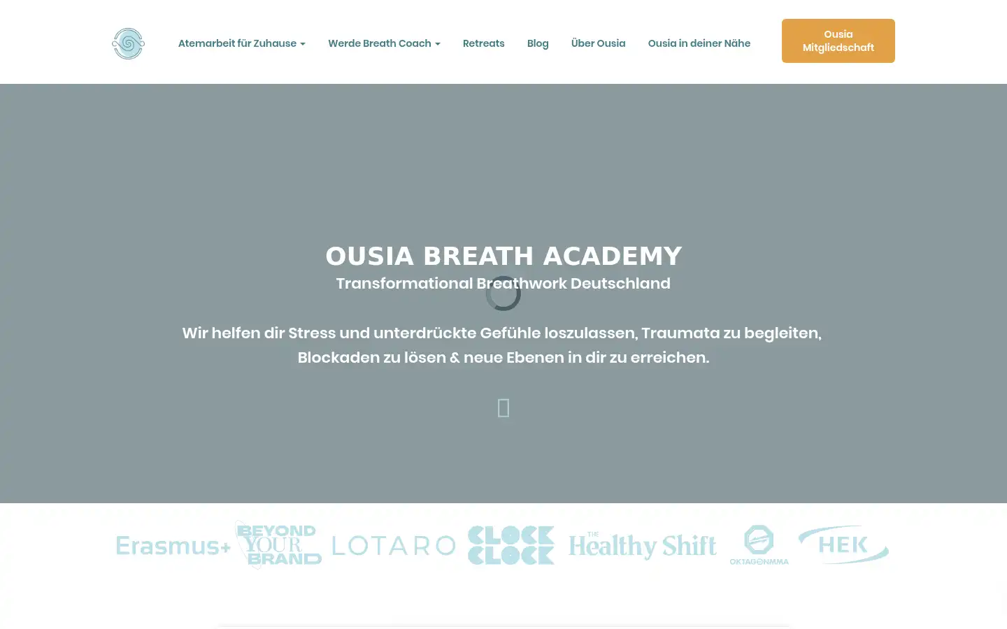 Screenshot of ousia-breathwork.com