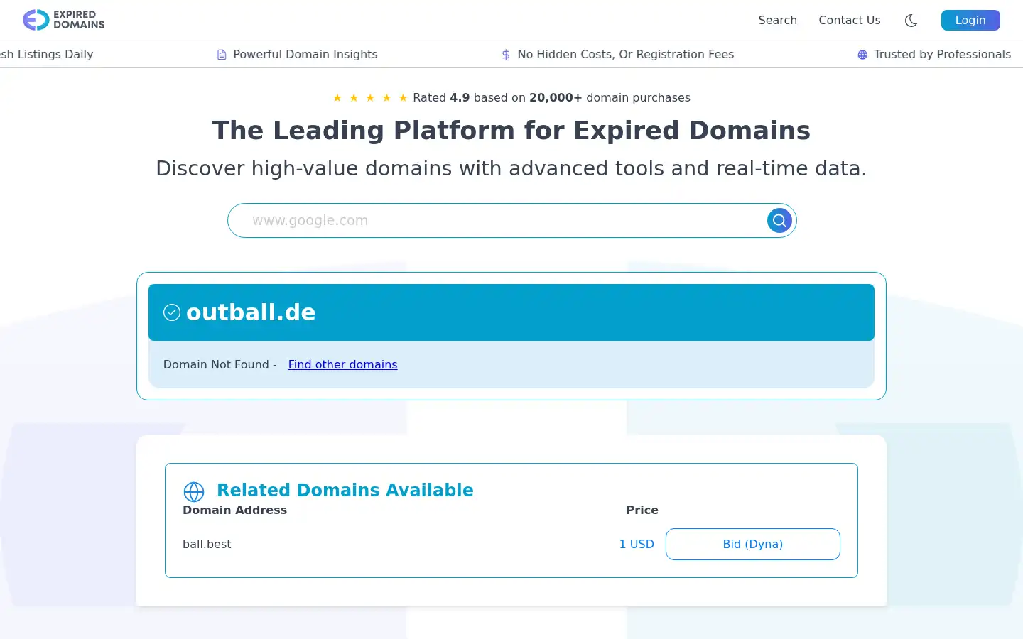 Screenshot of outball.de
