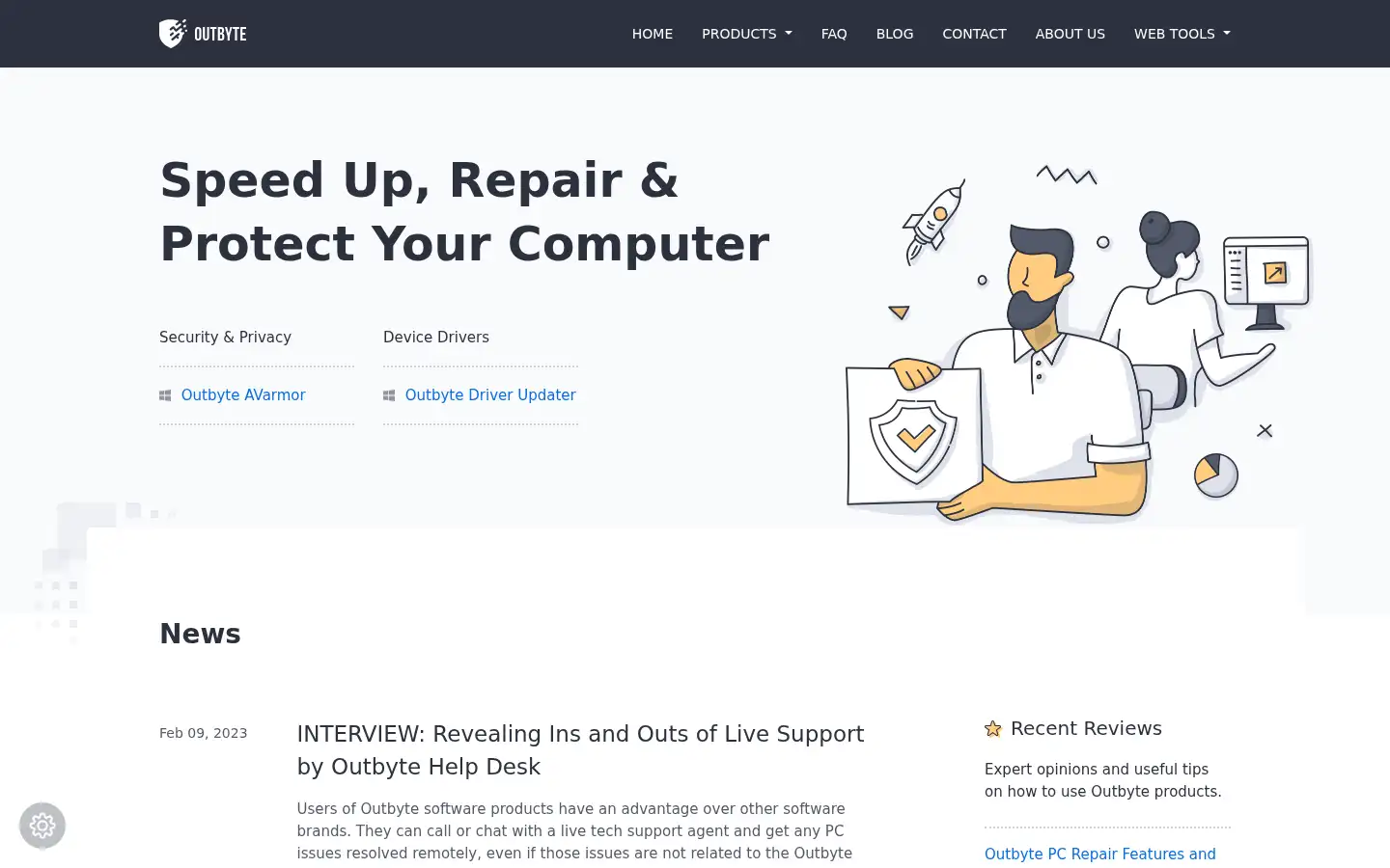 Screenshot of outbyte.com