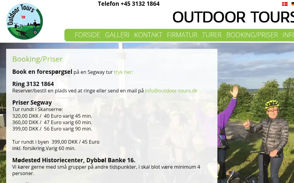 Screenshot of outdoor-tours.dk