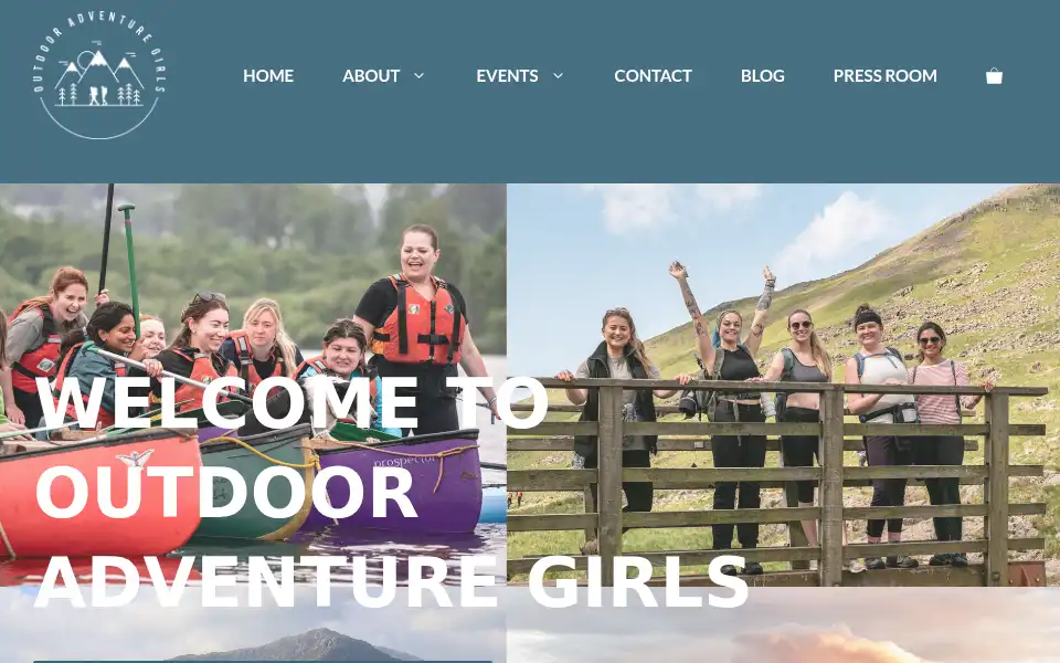 Screenshot of outdooradventuregirls.com