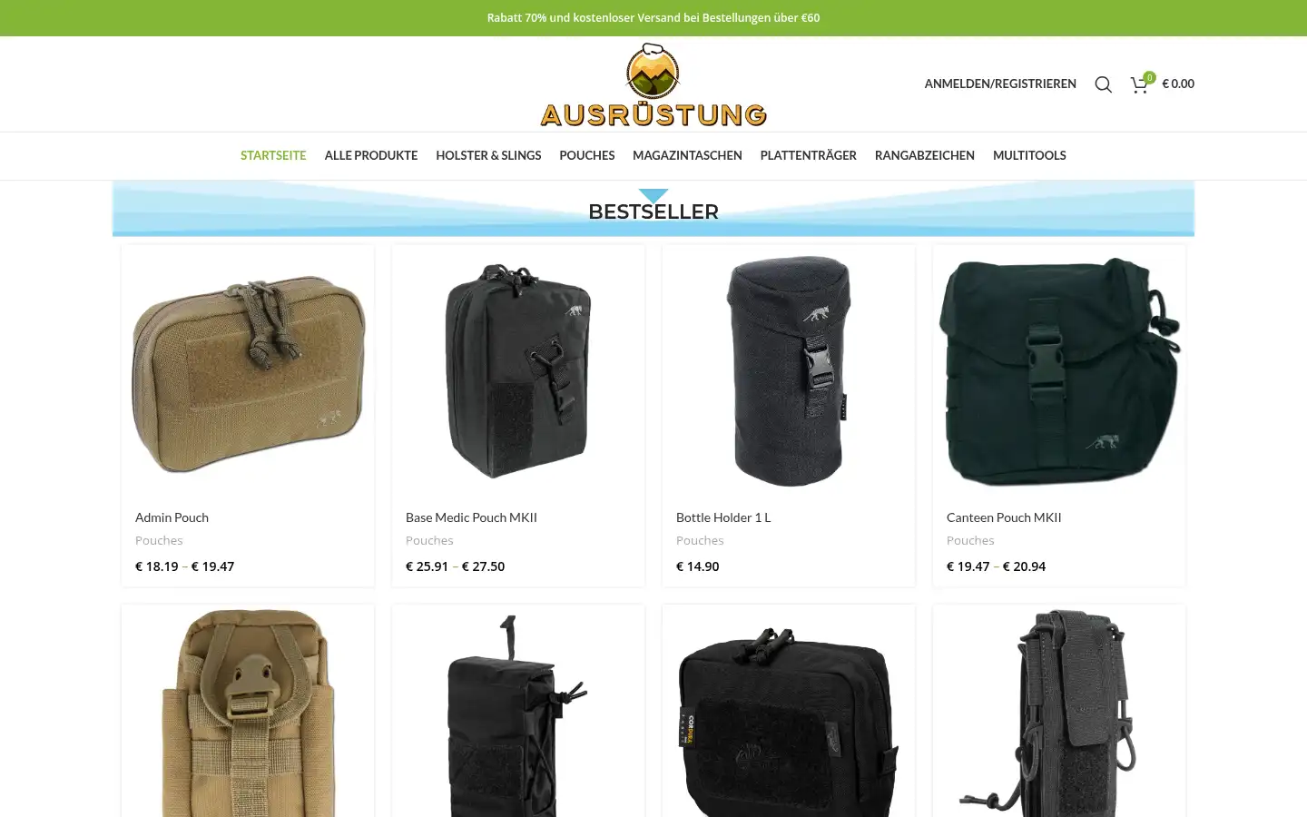 Screenshot of outdoorausrustungr.de