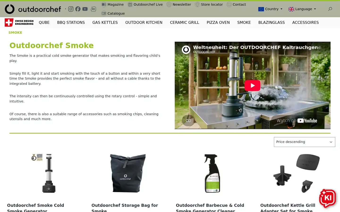 Screenshot of outdoorchef.com