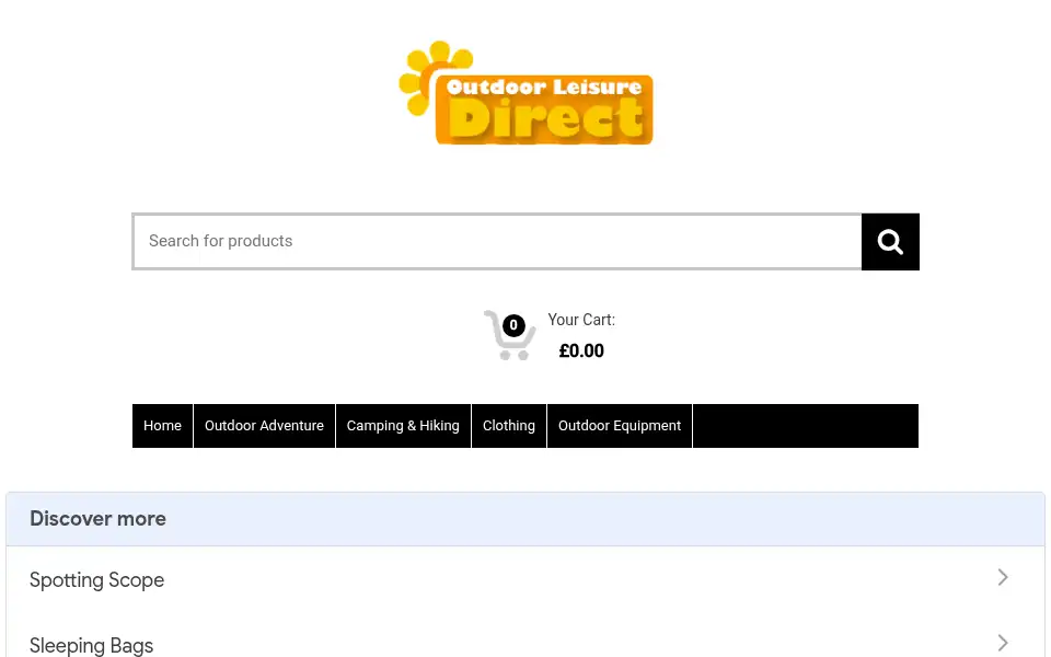 Screenshot of outdoorleisuredirect.co.uk