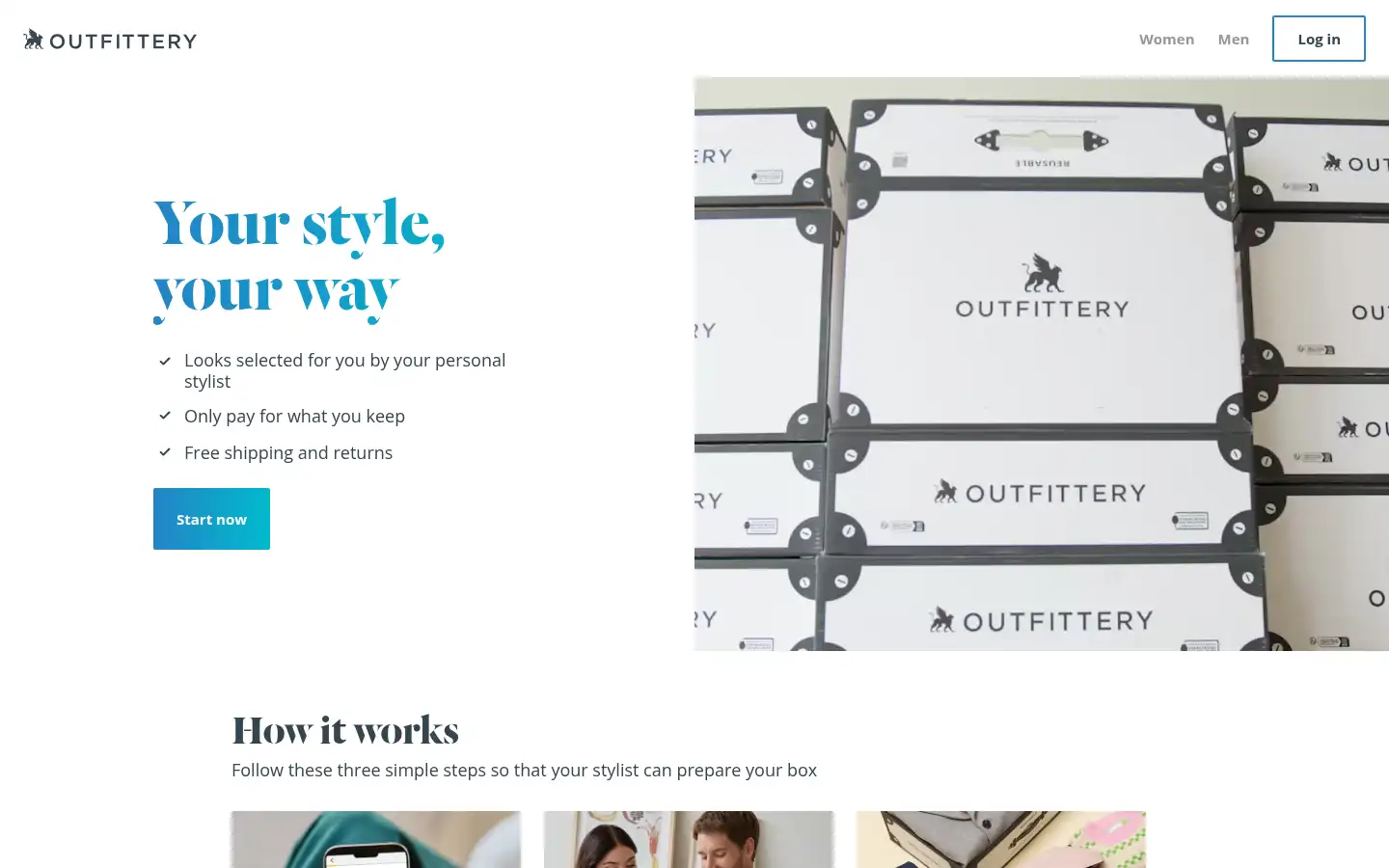 Screenshot of outfittery.co.uk