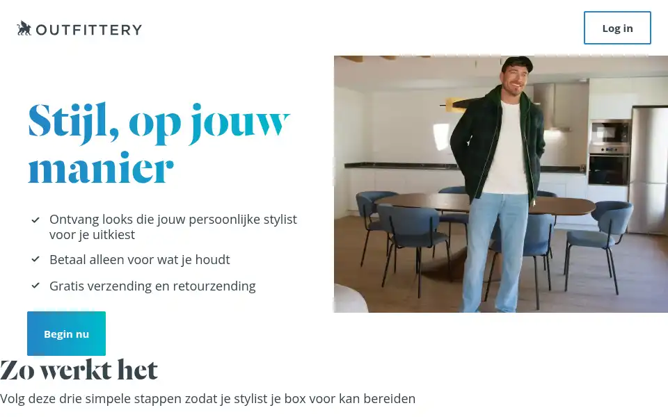 Screenshot of outfittery.nl