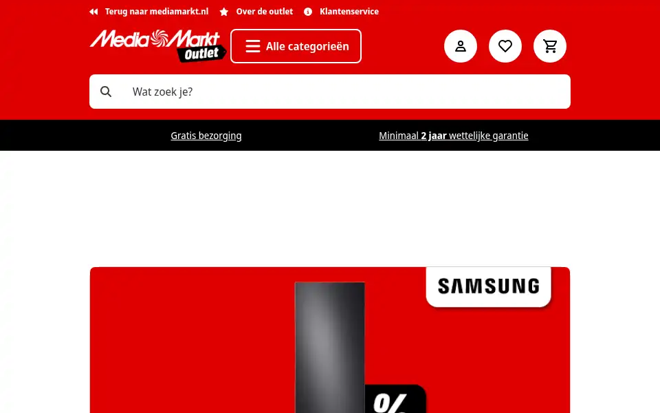 Screenshot of outlet.mediamarkt.nl