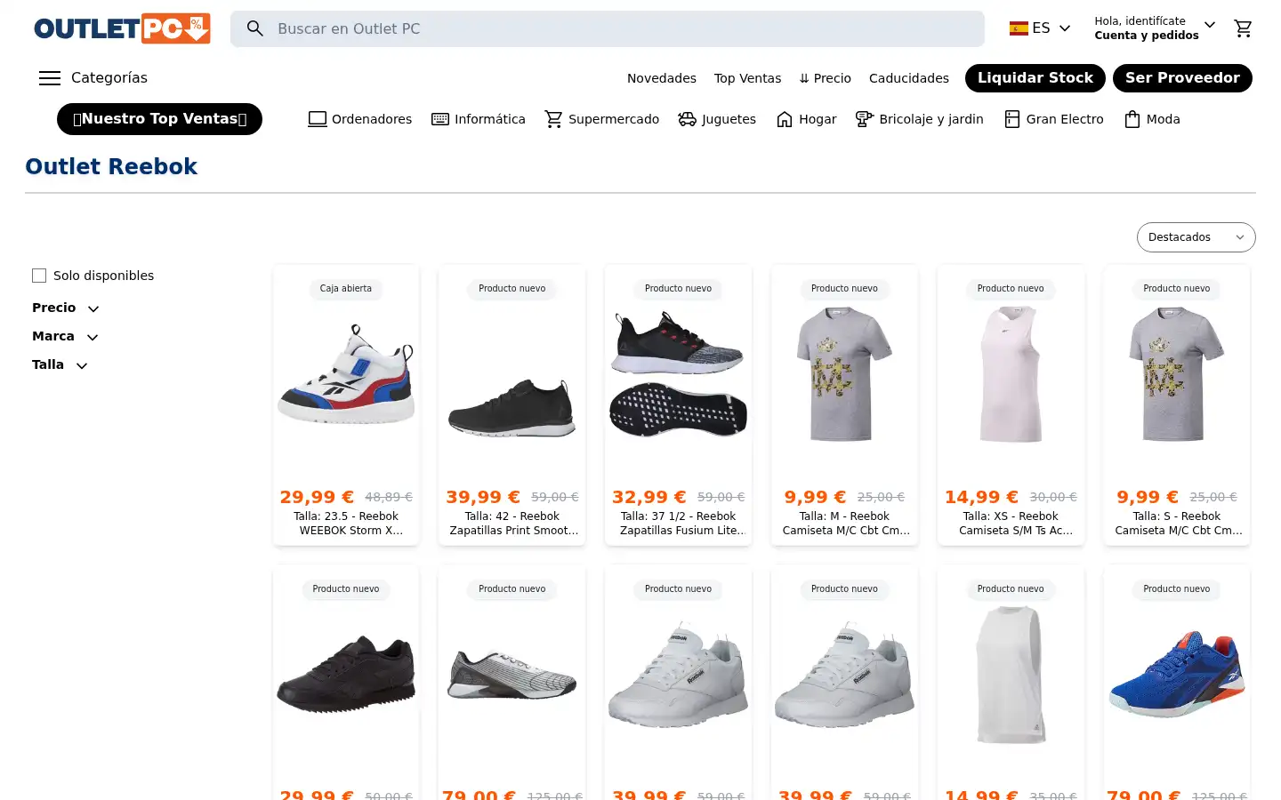 Screenshot of outlet-pc.es
