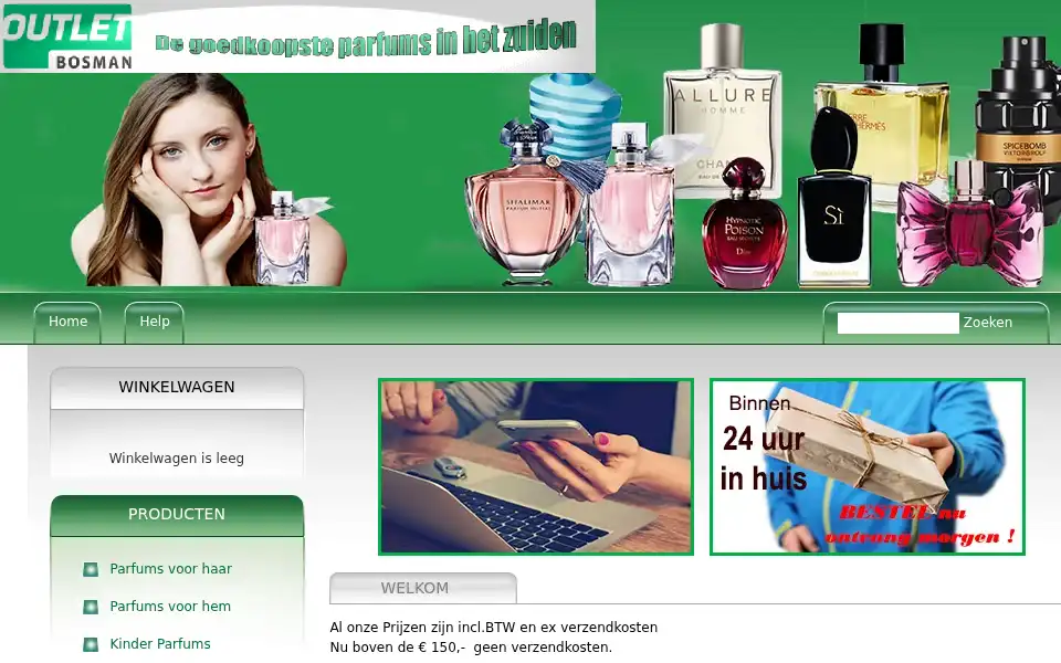 Screenshot of outletbosman.nl