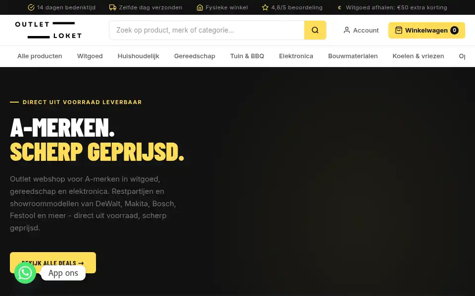 Screenshot of outletloket.nl