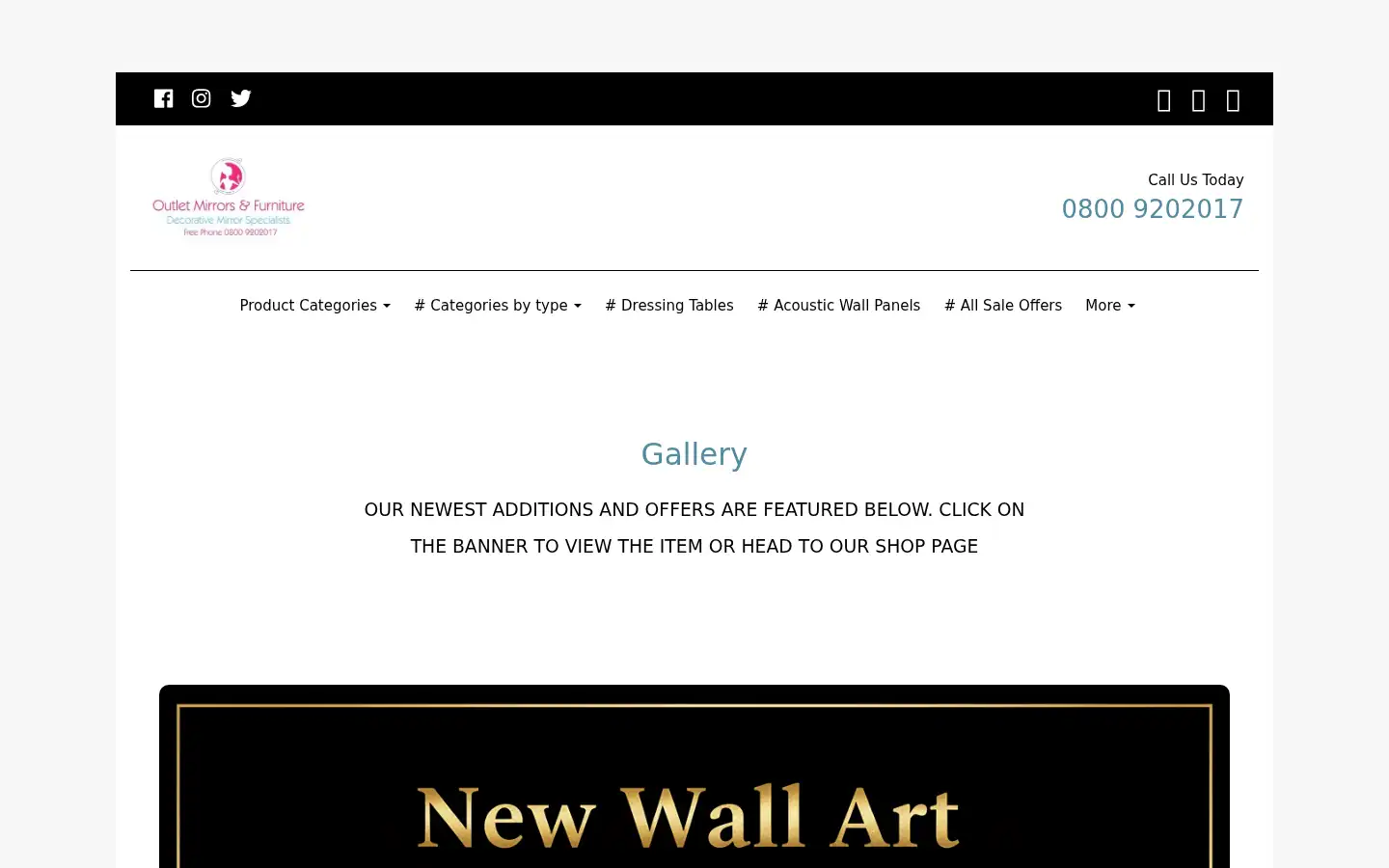 Screenshot of outletmirrors.com