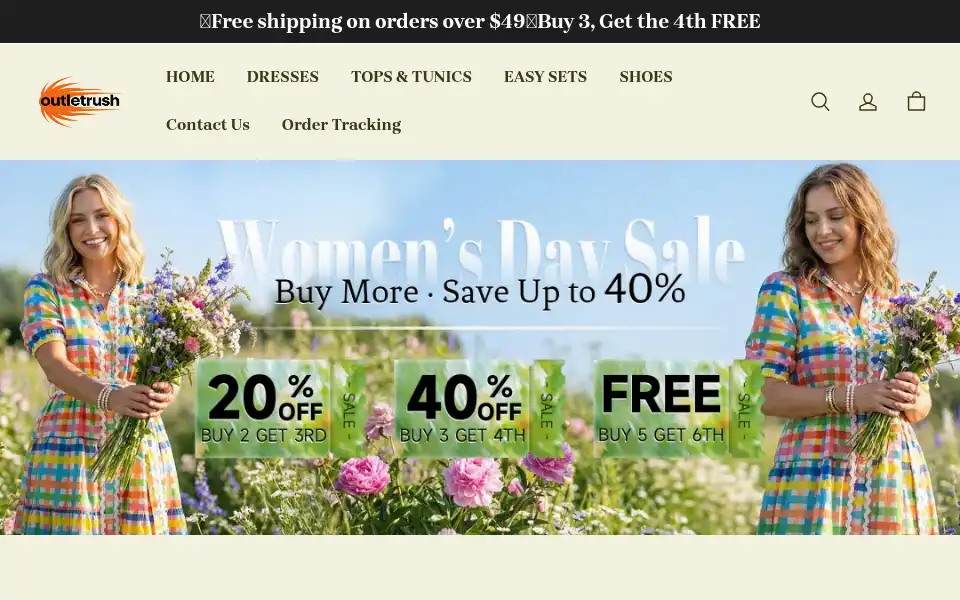 Screenshot of outletrush.com