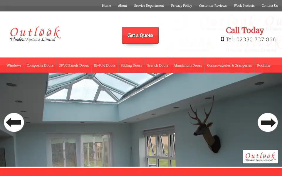 Screenshot of outlookwindows.co.uk
