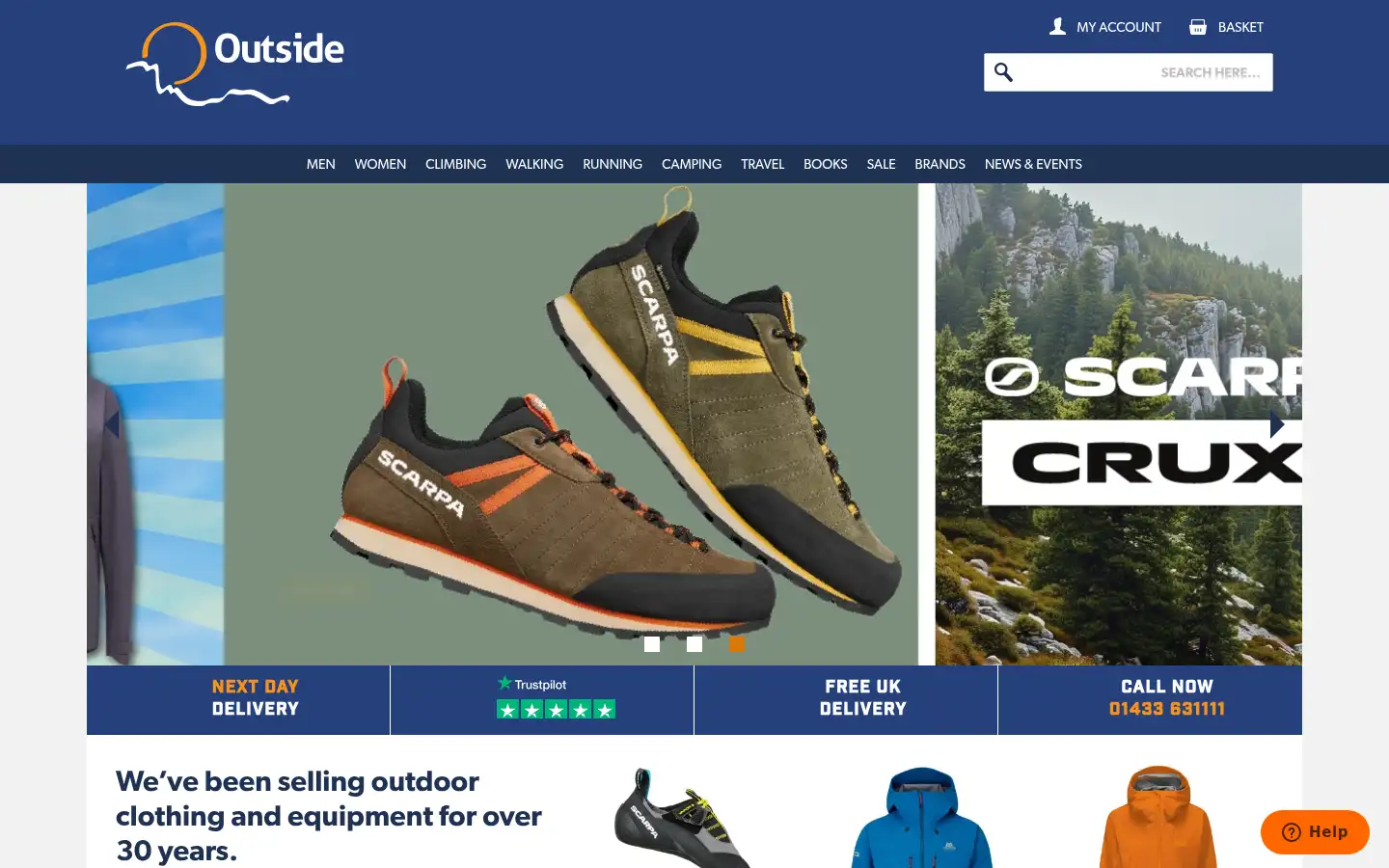 Screenshot of outside.co.uk