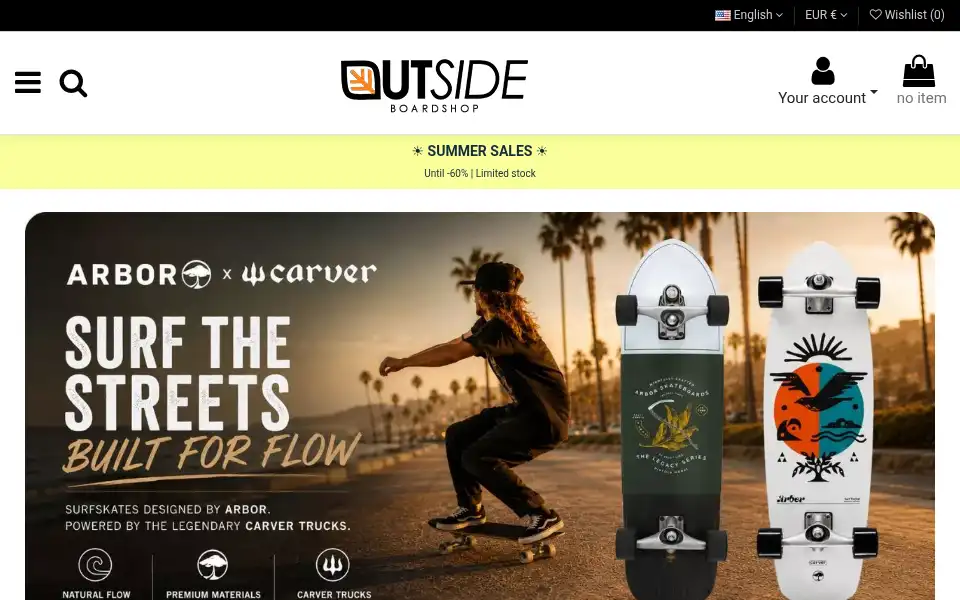 Screenshot of outside-shop.com