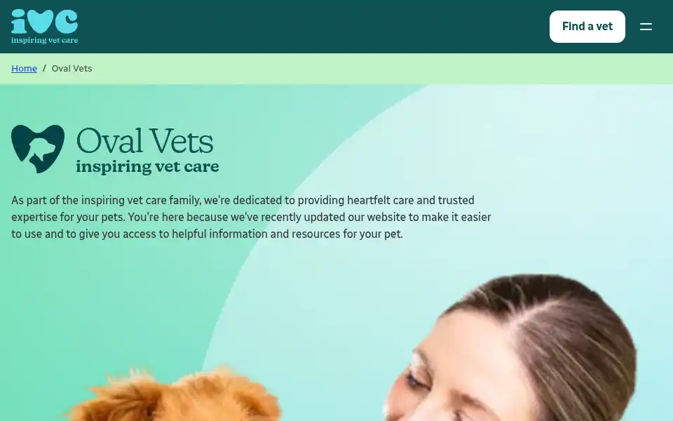 Screenshot of ovalpetcentre.co.uk