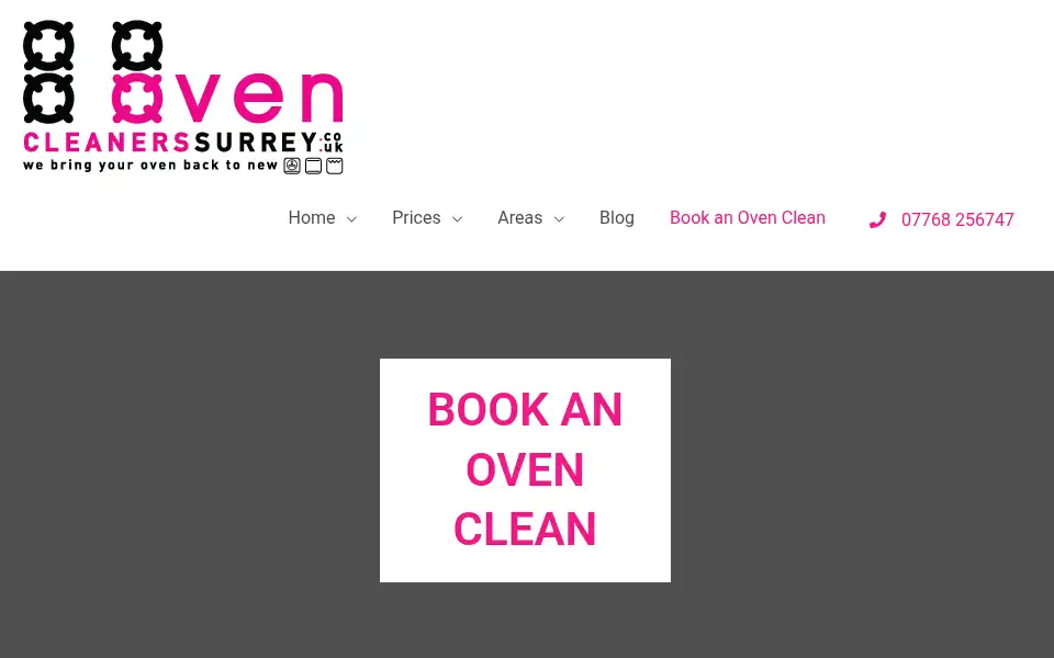 Screenshot of ovencleanerssurrey.co.uk
