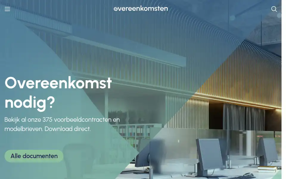 Screenshot of overeenkomsten.nl