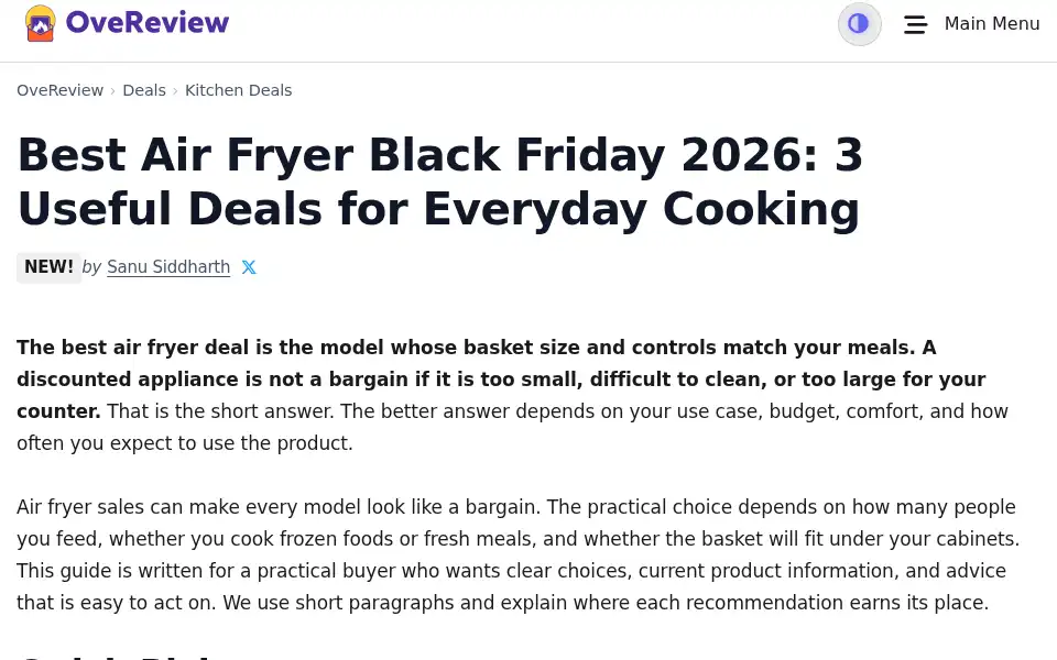 Screenshot of overeview.com